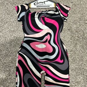 Emilio Pucci Pink and Black Swirl Jumpsuit